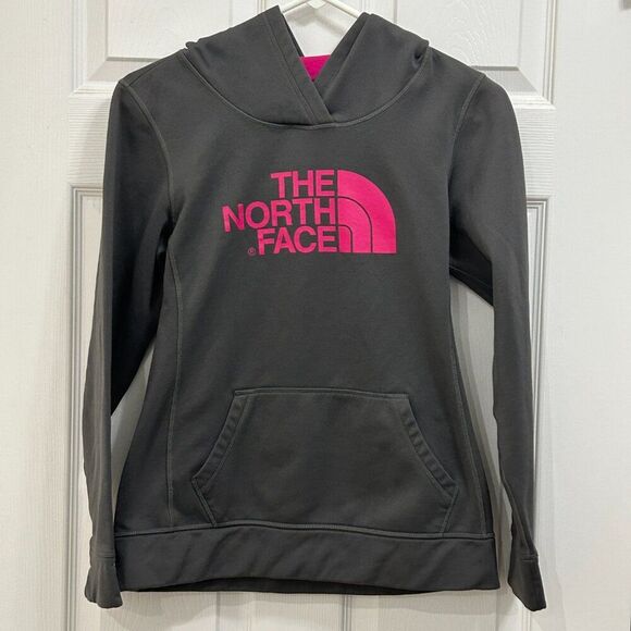 The North Face Women’s Hoodie Size SP Dark Gray Pink Lining - Picture 2 of 4